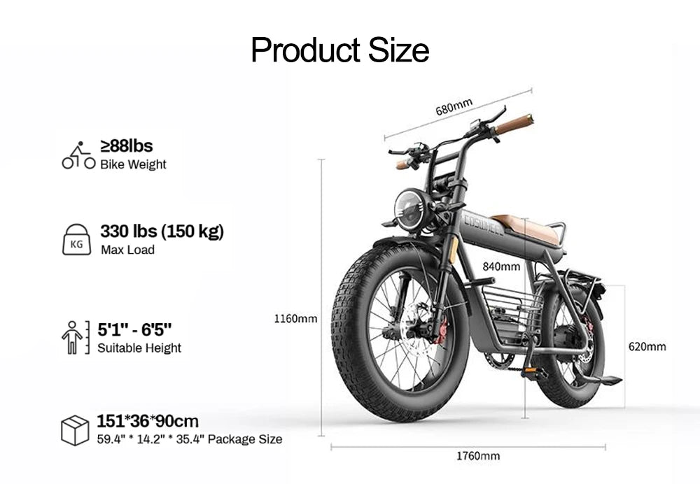 Coswheel – Vélo Électrique Fat Bike